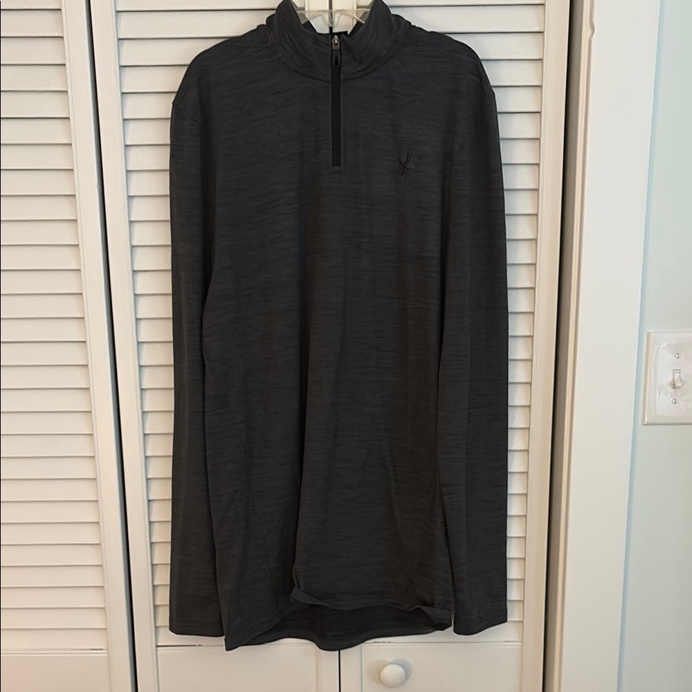 Black and Gray Quarter-Zip Pullover